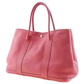 Hermès-Sac à épaule en cuir Hermes Garden Party PM en très bon état-Rose