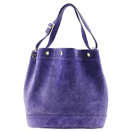 Hermès-Sac de marché Hermes en daim GM Sac bandoulière en daim en bon état-Violet