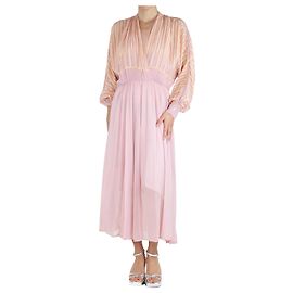 Forte Forte Robe midi brodée à décolleté en V rose - taille UK 8 Rose