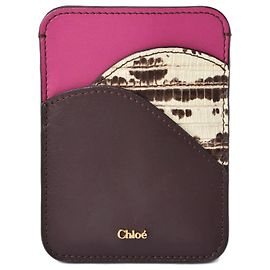 Chloé Chloe Leather Card Holder CHC19AP300B46079 Brown