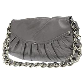 Versace-Giovanni Versace Leather Shoulder Bag-Silvery