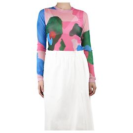 JW Anderson Pink printed mesh jersey top - size M Pink