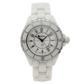 Chanel-Montre à quartz pour femmes Chanel J12 avec cadran en céramique blanche et date H0968-Autre