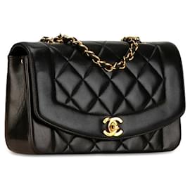 Chanel-Sac à bandoulière Chanel Matelassé Diana 23 avec chaîne-Noir