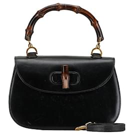 Gucci-Gucci Bamboo Handbag Shoulder Bag-Black