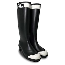 Chanel-Bottes-Noir,Blanc