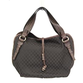 Céline Celine Bittersweet Macadam Pattern Handbag Dark brown