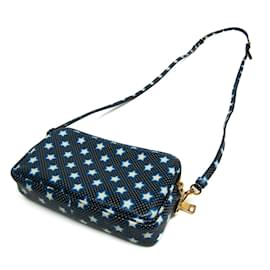 Miu Miu-Bolsa de ombro de couro feminina Miu Miu com estampa de estrela MADRAS PRINT 5ZH011-Preto,Branco,Azul