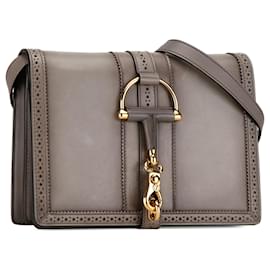 Gucci-Gucci Gray Duilio Brogue Leather Crossbody-Brown