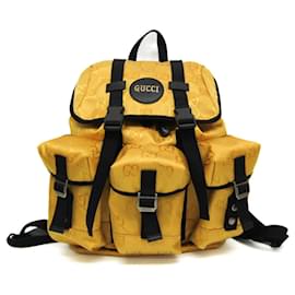 Gucci-Gucci Off The Grid GG Nylon 626160 Men's Backpack-Black,Yellow