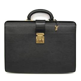 Louis Vuitton-Louis Vuitton Epi Serviette Fermoir M54352 Men's Briefcase Noir-Black