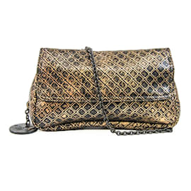 Bottega Veneta-Bottega Veneta Intrecciomirage Butterfly Charm Shoulder Bag-Black,Golden