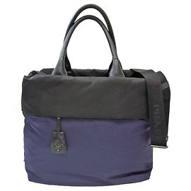 Prada TESSUTO DOUBLE Handbag Black Navy blue
