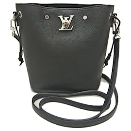 Louis Vuitton-Louis Vuitton Nano Lock Me Bucket Shoulder Bag-Black