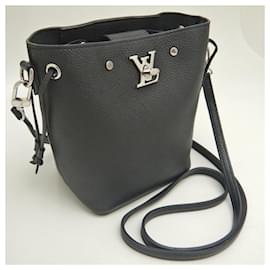 Louis Vuitton-Louis Vuitton Nano Lock Me Bucket Shoulder Bag-Black