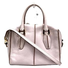 Tod's-Tod's D-Cube 2WAY Leather Handbag-Pink