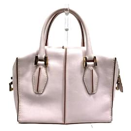 Tod's-Tod's D-Cube 2WAY Leather Handbag-Pink