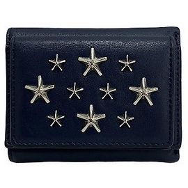Jimmy Choo Jayden Star Studs Compact Wallet Blue