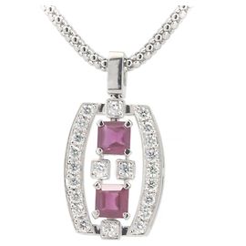 Autre Marque Concord Ruby Diamond Necklace Au750 White
