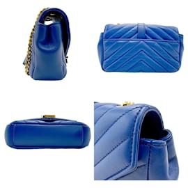 Saint Laurent-Sac à épaule en cuir bleu Saint Laurent-Bleu