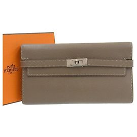 Autre Marque Hermes Kelly Wallet Epson Etoupe in Very Good Condition Other