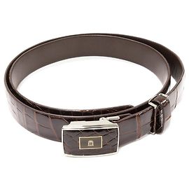 Autre Marque Cinturón Hiwani de Cocodrilo TAKEO NISHIDA Marrón Hebilla SS Castaño