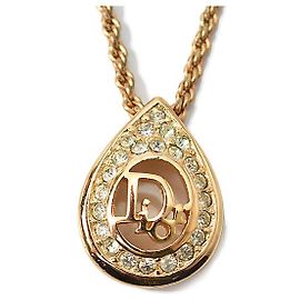 Christian Dior Vintage Logo Tropfenmotiv Halskette Golden