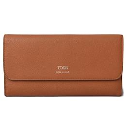 Tod's-Tod's Leather Trifold Wallet Brown/Orange-Brown