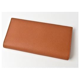 Tod's-Tod's Leather Trifold Wallet Brown/Orange-Brown