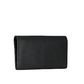 Louis Vuitton-Louis Vuitton Taurillon Portefeuille Brazza Long Wallet-Black