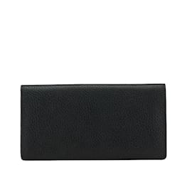 Louis Vuitton-Louis Vuitton Taurillon Portefeuille Brazza Long Wallet-Black