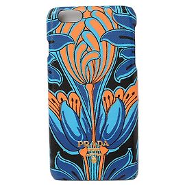 Capa de iPhone em couro estampado Prada 1ZH007 Laranja