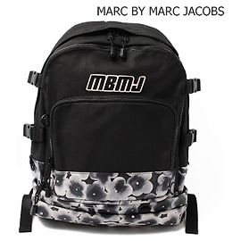 Marc Jacobs Canvas/Print Leather Backpack M0004005 Black