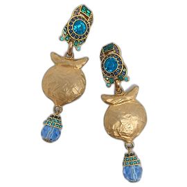 Autre Marque Orecchini Edouard Rambaud placcati oro blu Blu D'oro