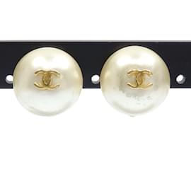 Chanel-Chanel Fake Pearl Coco Mark Clip Earrings-Other