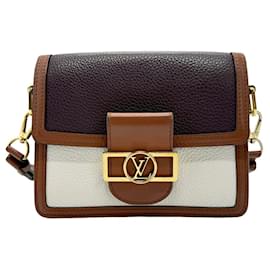 Louis Vuitton-Louis Vuitton Shoulder Bag Dauphine MM-Brown,White,Dark red