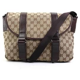 Gucci-Gucci GG Canvas Shoulder Bag-Brown,Beige