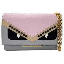 Fendi-Fendi Chain Wallet Bag Bugs Monster-Brown,Pink