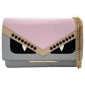 Sac à chaîne Fendi Bugs Monster Marron Rose