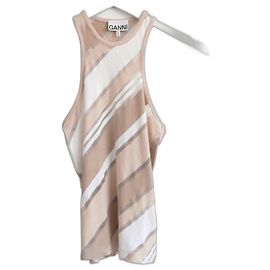 Ganni Regata Listrada Camelo e Branco Branco Camelo