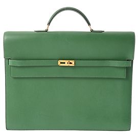 Hermès Hermes Kelly Depeche 38 Umhängetasche Grün