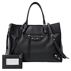 Balenciaga-Sac à main en cuir noir pour femme Balenciaga-Noir