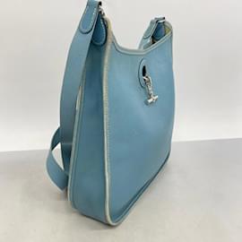 Hermès-Bolsa de Ombro Hermes Vespa PM J estampada em couro Epsom azul jeans-Azul