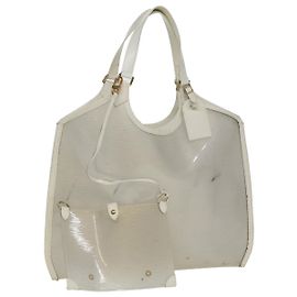 LOUIS VUITTON Epi Plage Via Handtasche Vinyl Leder Transparent Weiß M92153 Auth 77615 Weiß Andere