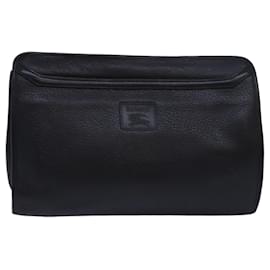 Autre Marque-Burberrys Clutch Bag aus schwarzem Leder Auth bs15681-Schwarz