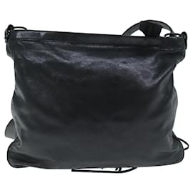 Balenciaga-BALENCIAGA The City Shoulder Bag Leather Black 177289 Auth 81006-Black