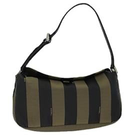 Fendi-Sac à main en toile Pecan FENDI marron noir Auth yk13386-Marron,Noir
