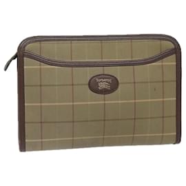 Autre Marque-Burberrys Nova Check Clutch Bag Canvas Beige Auth bs15676-Beige