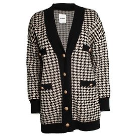 Sandro, cardigan pied de poule Noir Blanc
