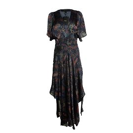Maje, Paisley Rachel Maxikleid in Marineblau Blau